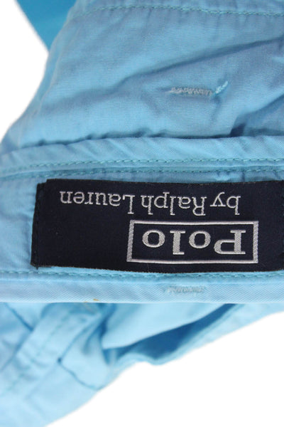 Polo Ralph Lauren Mens Blue Cotton Chino Shorts Button Closure Size 40