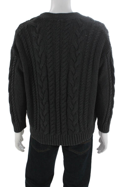Quince Women Gray Organic Cotton V-Neck Cardigan Long Sleeve Solid Size S