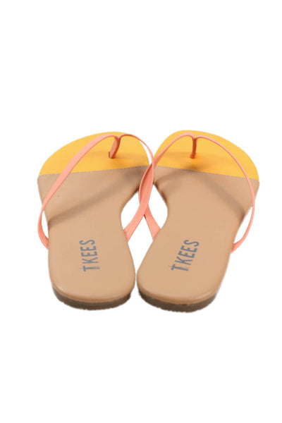 TKEES Women's T-Strap Colorblock Flip Flop Sandals Size 5