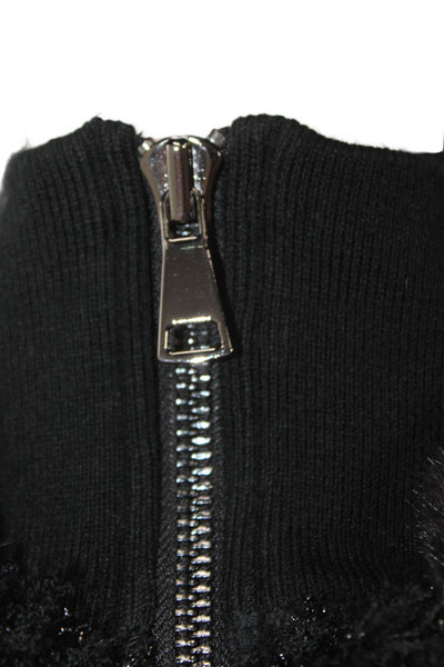 Linda Richards Womens Puffer Jacket Black Polyester Zip Long Sleeve Size S