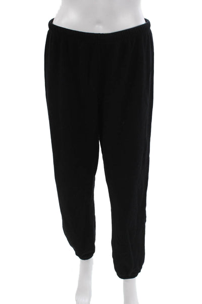 Perfect White Tee Womens Sweatpants Black 100% Cotton Pull On Size M