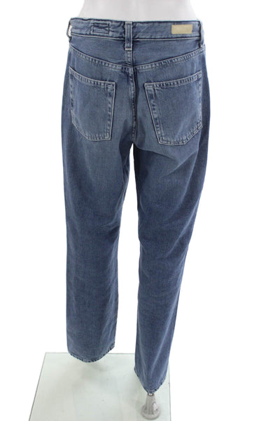 AG Womens Straight Jeans Blue Mid-Rise Button 100% Cotton Size 27