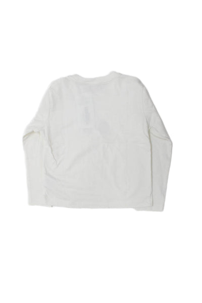 Bonpoint Girls Cotton Cherry Print Crew Neck Long Sleeve Top White Size 4A