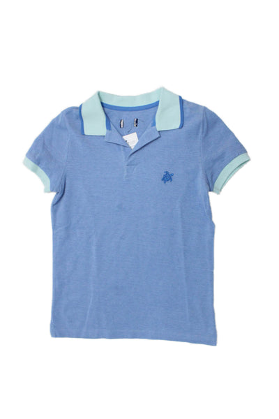 Vilebrequin Boys Cotton Collar Short Sleeve Polo Shirt Light Blue Size 10A