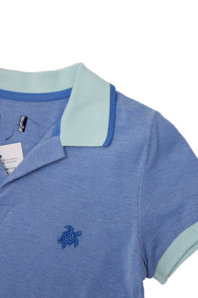 Vilebrequin Boys Cotton Collar Short Sleeve Polo Shirt Light Blue Size 10A
