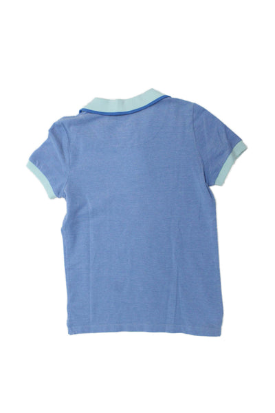 Vilebrequin Boys Cotton Collar Short Sleeve Polo Shirt Light Blue Size 10A