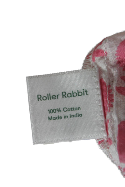 Roller Rabbit Girls Cotton Floral Tassel Detail Short Sleeve Dress Pink Size 4
