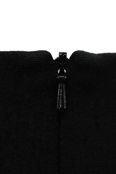 Karen Millen Women Sheath Dress Black Viscose Short Sleeve Knee Length Size 6