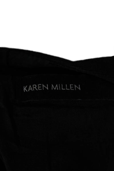 Karen Millen Women Sheath Dress Black Viscose Short Sleeve Knee Length Size 6