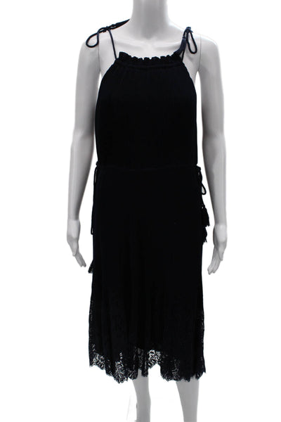 Whistles Womens Black Halter Sundress Full Length Polyester Pullover Size 4