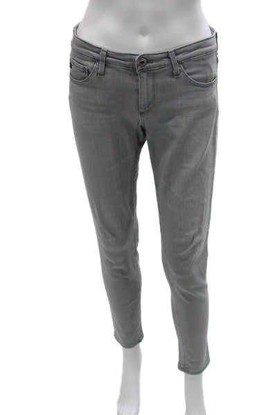 AG Adriano Goldschmied Womens Skinny Gray Jeans Rayon Mid Rise Size 27