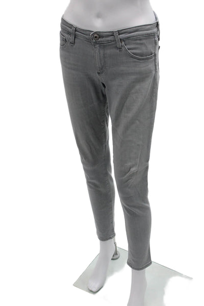 AG Adriano Goldschmied Womens Skinny Gray Jeans Rayon Mid Rise Size 27