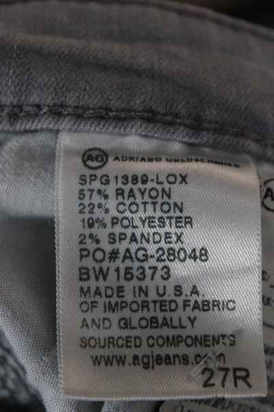AG Adriano Goldschmied Womens Skinny Gray Jeans Rayon Mid Rise Size 27