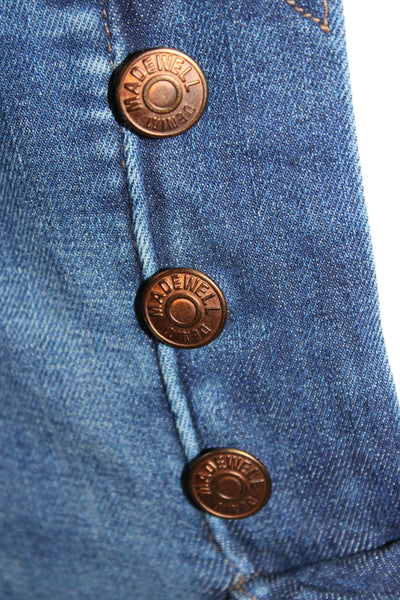 Madewell Women Ankle Jeans Blue High Rise Cotton Button Inseam 23 Size 25