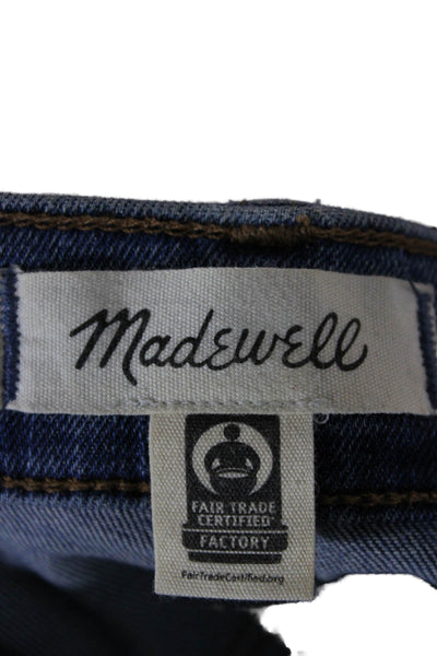 Madewell Women Ankle Jeans Blue High Rise Cotton Button Inseam 23 Size 25