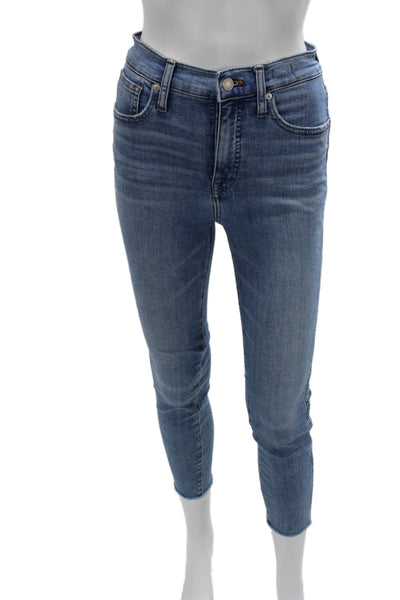 Madewell Women Skinny Jeans Blue High Rise Button Inseam 23 Size 25