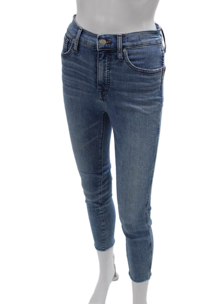 Madewell Women Skinny Jeans Blue High Rise Button Inseam 23 Size 25