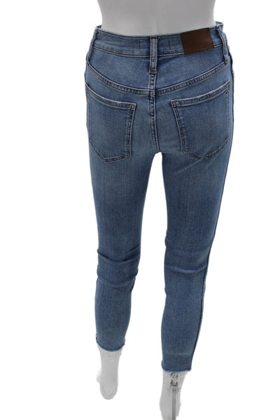 Madewell Women Skinny Jeans Blue High Rise Button Inseam 23 Size 25
