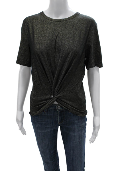 Lululemon Women Basic T-Shirt Black Nylon Crew Neck Short Sleeve Size S