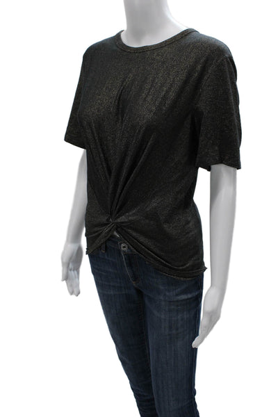 Lululemon Women Basic T-Shirt Black Nylon Crew Neck Short Sleeve Size S