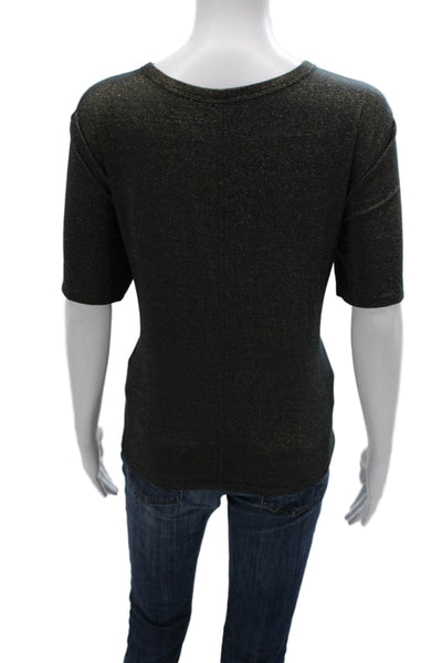 Lululemon Women Basic T-Shirt Black Nylon Crew Neck Short Sleeve Size S