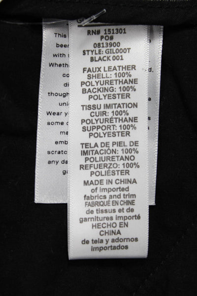 Good American Womens Black Faux Leather Pants Button Inseam 30 Size 0