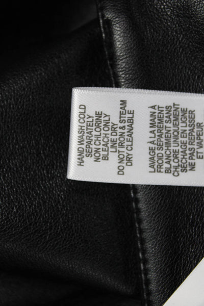 Good American Womens Black Faux Leather Pants Button Inseam 30 Size 0