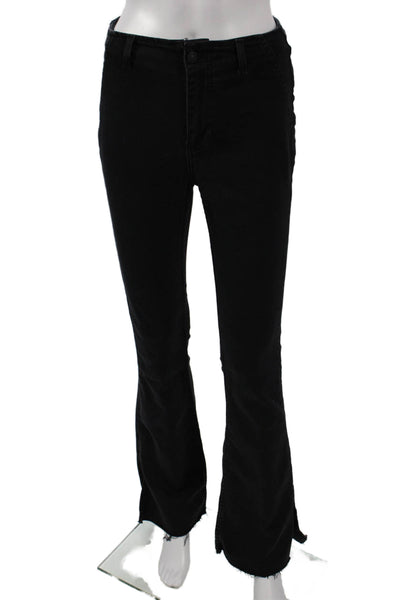 We The Free Women Black Flared Jeans Mid Rise Cotton Blend Size 26
