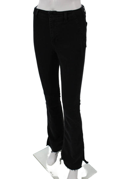 We The Free Women Black Flared Jeans Mid Rise Cotton Blend Size 26
