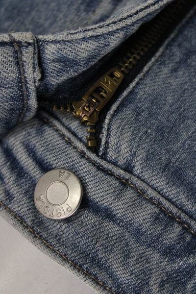 Pistola Womens Straight Blue Jeans Mid Rise Button Cotton Blend Size 25