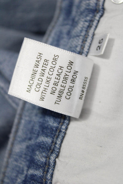 Pistola Womens Straight Blue Jeans Mid Rise Button Cotton Blend Size 25