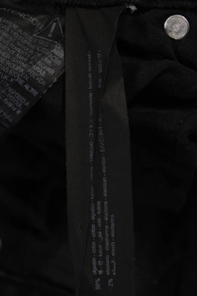 Zara Women Cropped Black Jeans Cotton Mid Rise Size 6