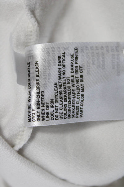 Uniqlo Women White Basic Mock Neck Long Sleeve T Shirt Cotton Size XS
