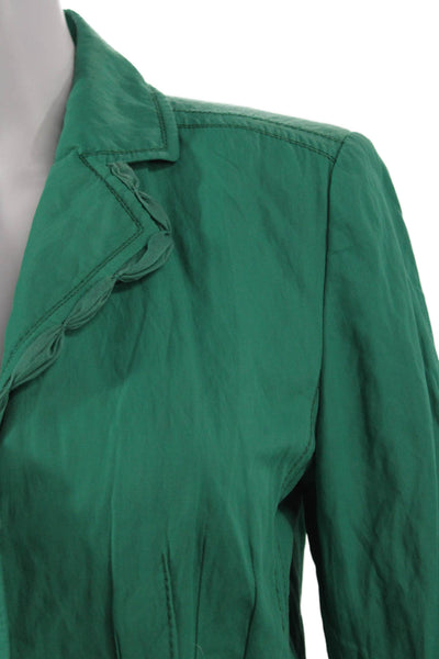 Elie Tahari Womens Green Cotton Blend 3/4 Sleeve Jacket Size S