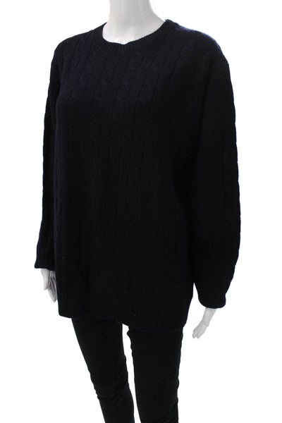 Brooks Brothers Mens Blue Lambswool Crew Neck Pullover Sweater Size L