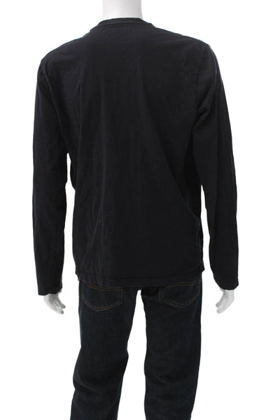 Velvet Man Mens Black Cotton Crew Neck Long Sleeve T-Shirt Size XL