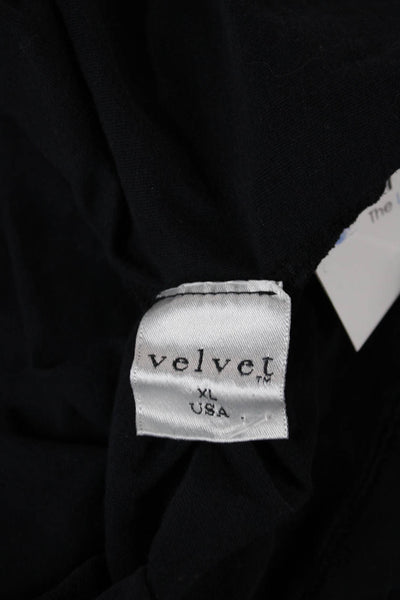 Velvet Man Mens Black Cotton Crew Neck Long Sleeve T-Shirt Size XL