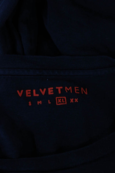 Velvet Man Mens Black Cotton Crew Neck Long Sleeve T-Shirt Size XL