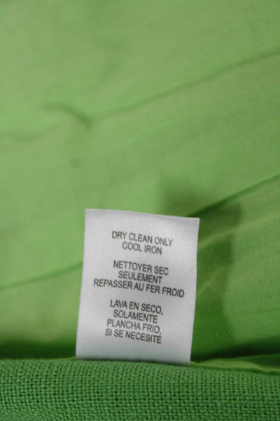 Worth Womens Basic Jacket Green Linen Button Long Sleeve Size 8