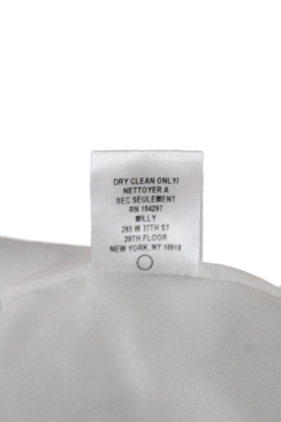 Milly Womens Sheath Dress White Floral Boatneck Cotton Short Sleeve Size 8