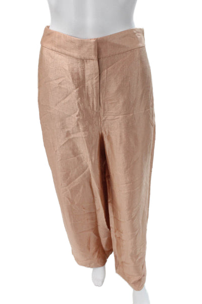 Boden Womens Pink Viscose Dress Pants Button Closure 30 Inseam Size 6