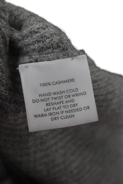 White + Warren Women Cashmere Pullover Sweater Gray Crewneck Long Sleeve Size L