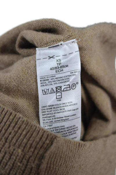 Banana Republic Womens Merino Wool Pullover Sweater Beige Size XS Petite