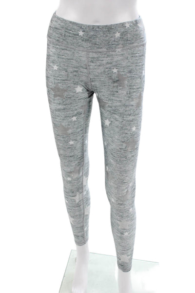 Terez Women Ankle Leggings Gray Polyester Geometric Pull On Size S