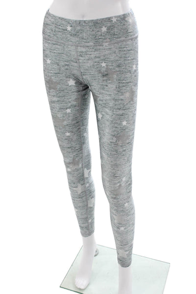 Terez Women Ankle Leggings Gray Polyester Geometric Pull On Size S