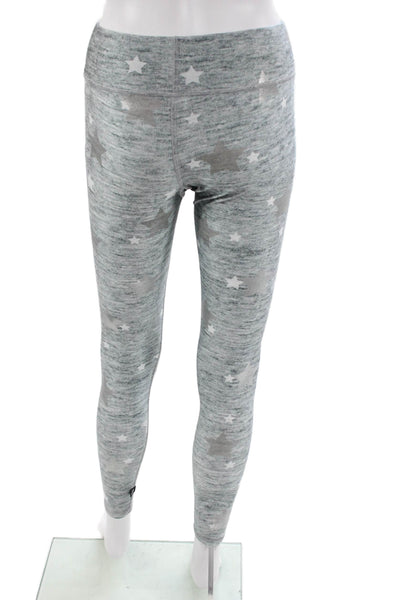 Terez Women Ankle Leggings Gray Polyester Geometric Pull On Size S