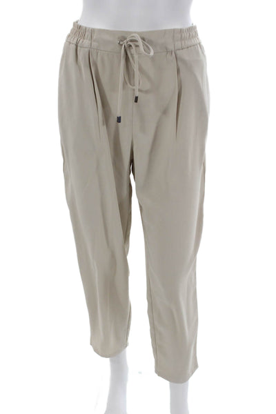 Zara Women Beige Jogger Pants Polyester Drawstring Size XS