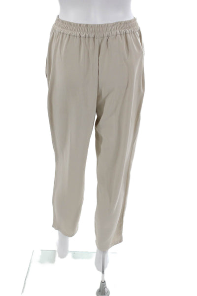 Zara Women Beige Jogger Pants Polyester Drawstring Size XS