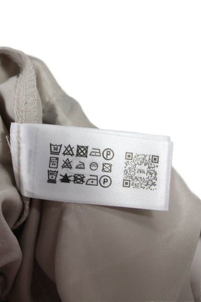 Zara Women Beige Jogger Pants Polyester Drawstring Size XS