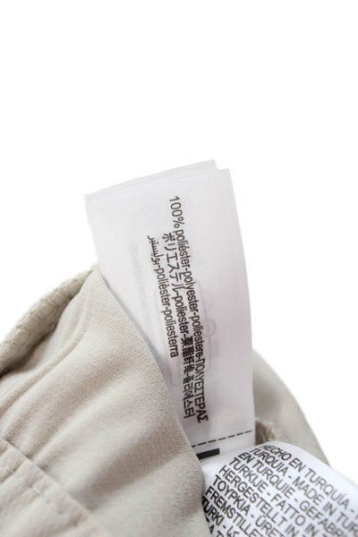 Zara Women Beige Jogger Pants Polyester Drawstring Size XS
